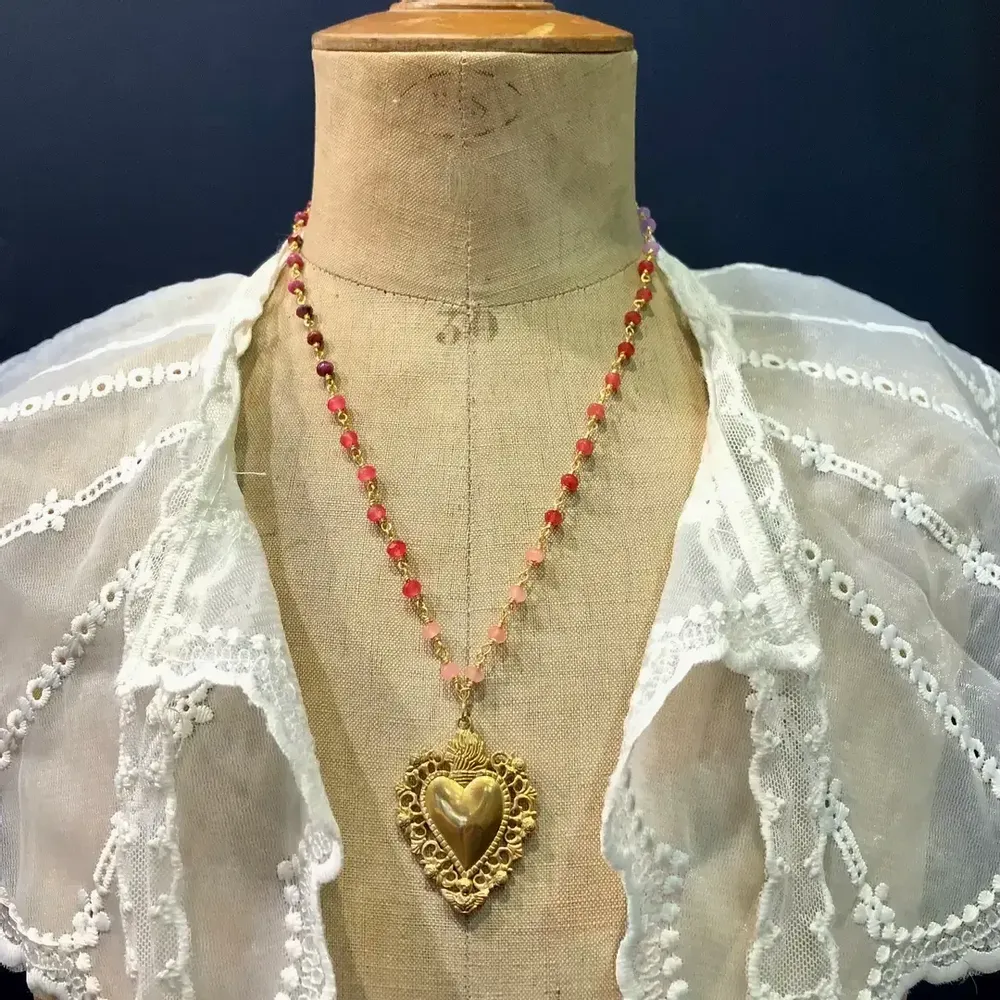 Bijoux - Collier Roméo - Pierres roses - FASCINATO