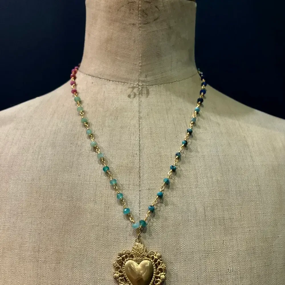 Bijoux - Collier Roméo - Pierres arc-en-ciel - FASCINATO