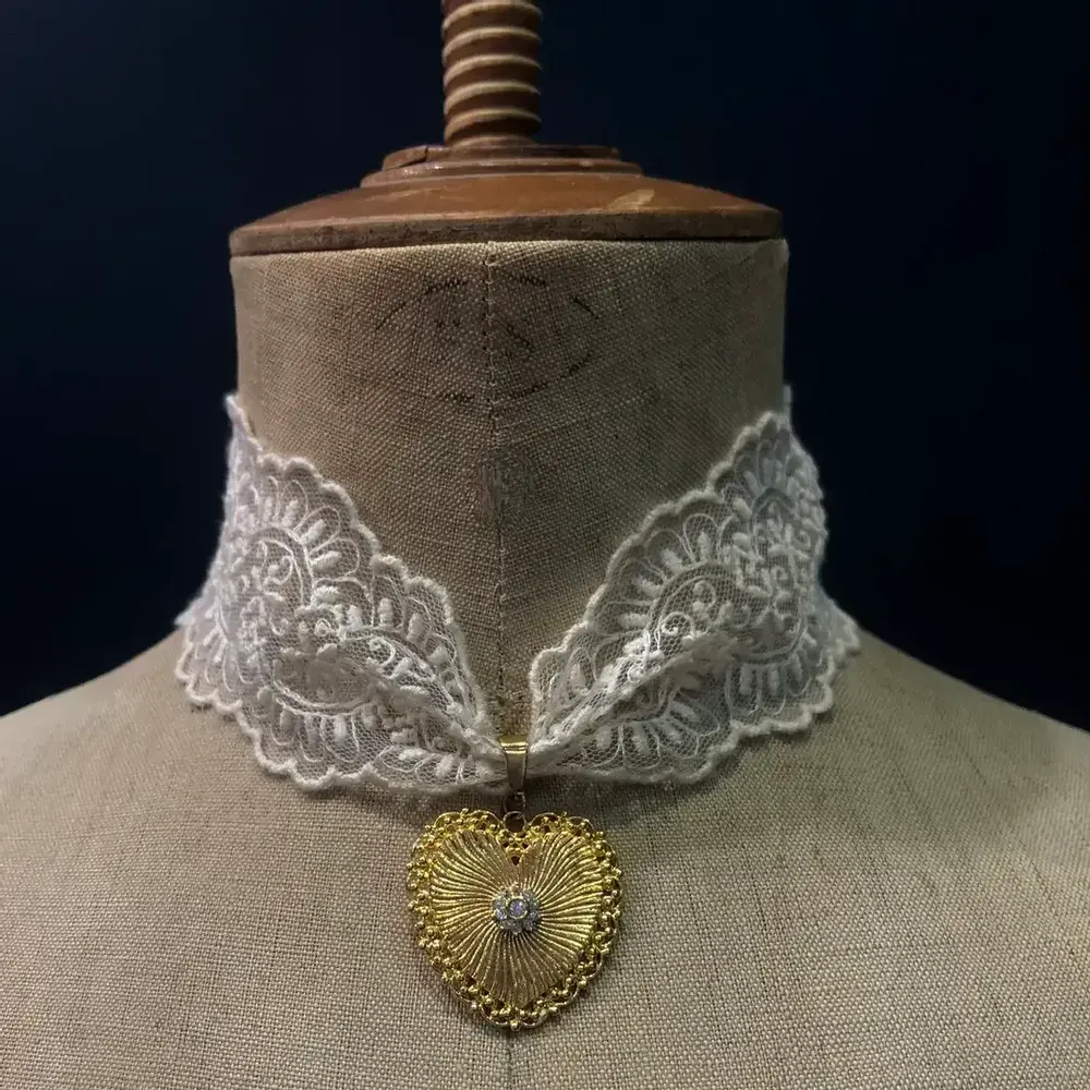 Bijoux - Choker Rosaline - Dentelle blanche - FASCINATO