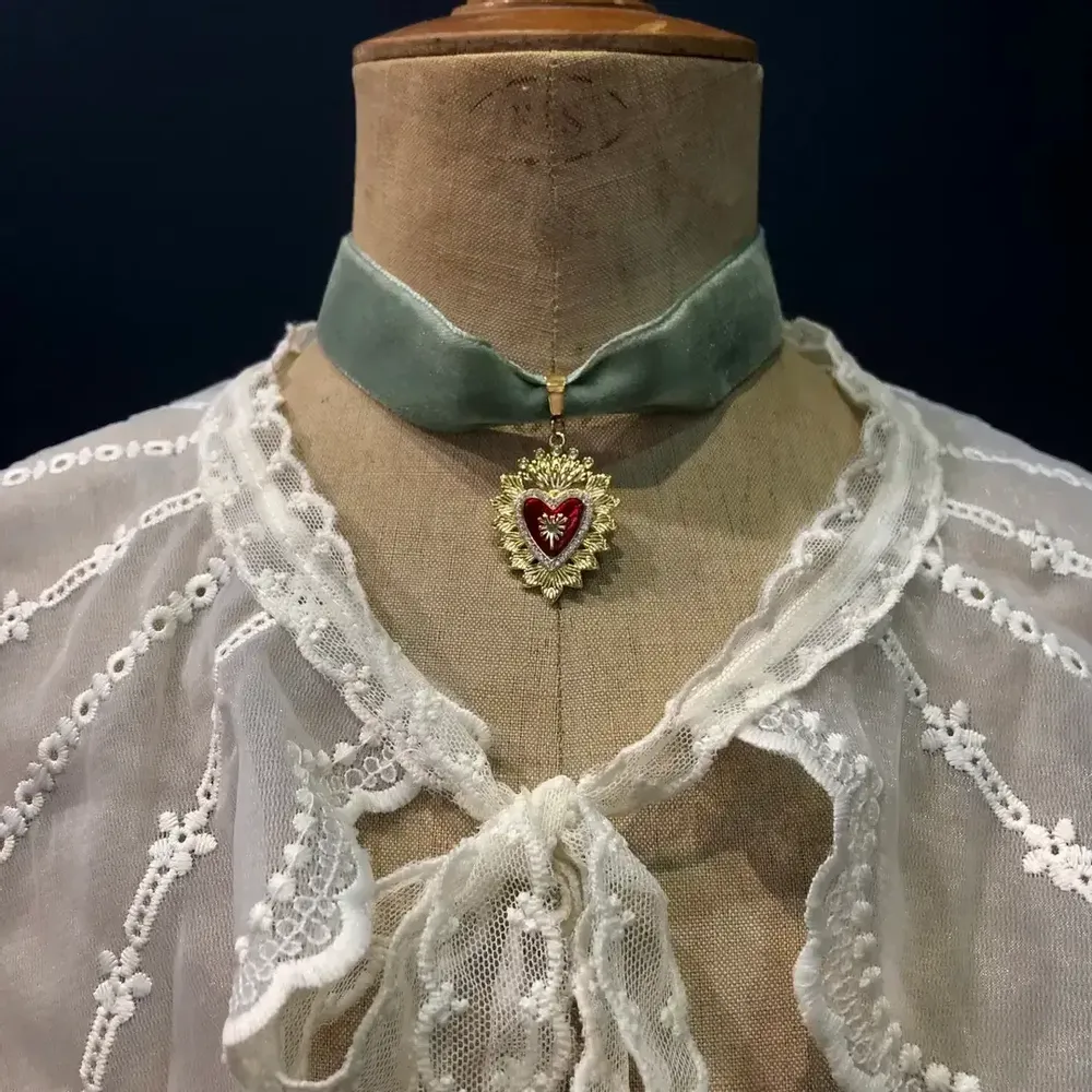 Jewelry - Necklace Tybalt - Choker in green velvet - FASCINATO