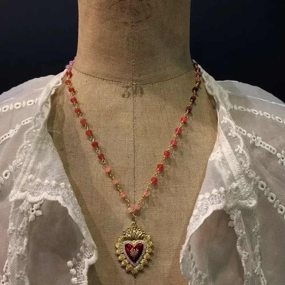 Jewelry - Necklace Tybalt - Pink stones - FASCINATO