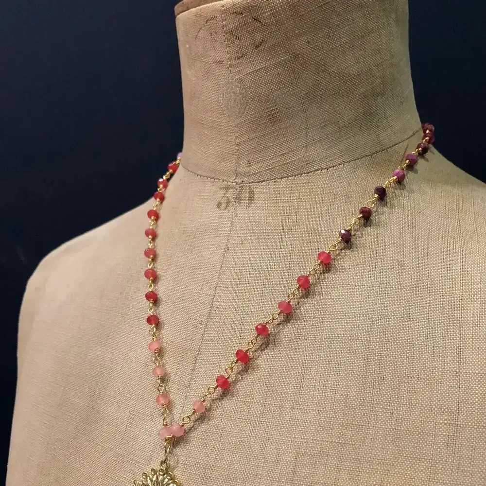 Jewelry - Necklace Tybalt - Pink stones - FASCINATO