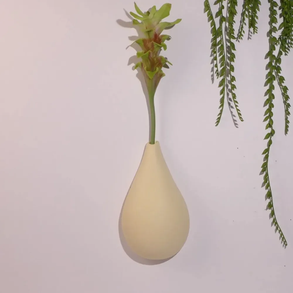 Outdoor decorative accessories - EARTHEN DROP (Soliflora for dried flowers) - Ephemerals - MONOCHROMIC CERAMIC