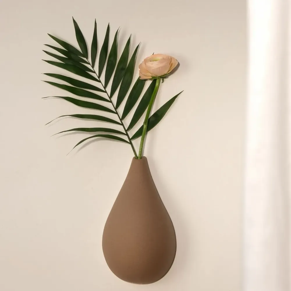 Outdoor decorative accessories - EARTHEN DROP (Soliflora for dried flowers) - Ephemerals - MONOCHROMIC CERAMIC