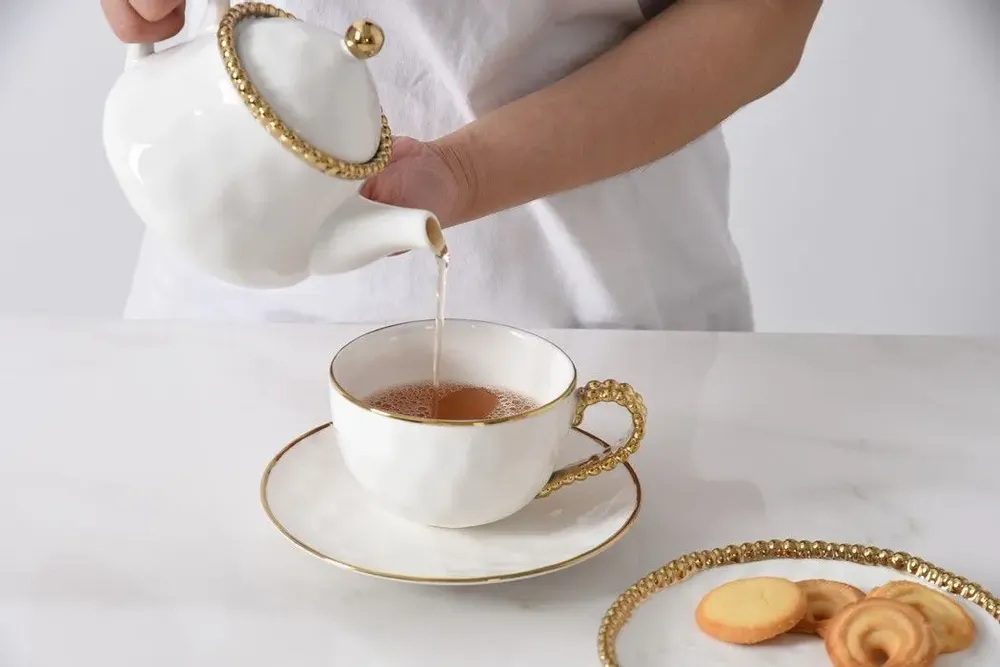 Mugs - PB - Teacup & Saucer - GOLDEN SALERNO - PAMPA BAY