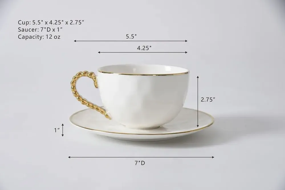 Mugs - PB - Teacup & Saucer - GOLDEN SALERNO - PAMPA BAY