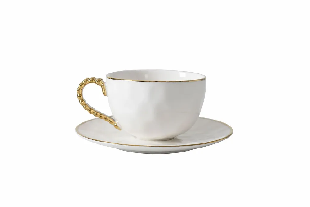 Mugs - PB - Teacup & Saucer - GOLDEN SALERNO - PAMPA BAY