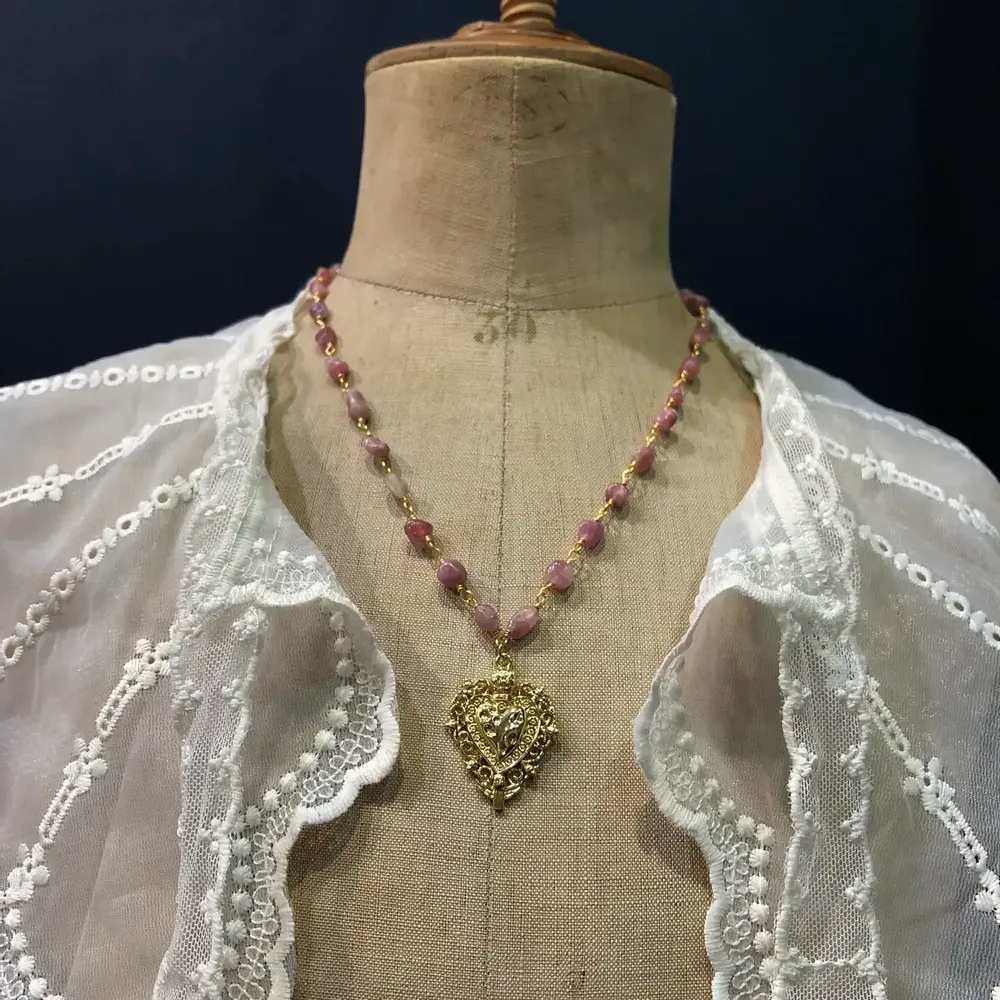 Bijoux - Collier Verona - Pierres Rhodonite - FASCINATO