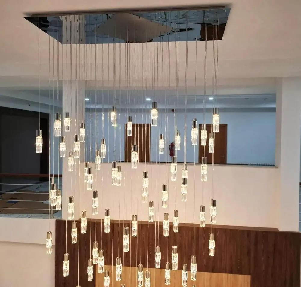 Ceiling lights - Modern Square Chandelier - CRISTALUX LIGHTING DESIGN