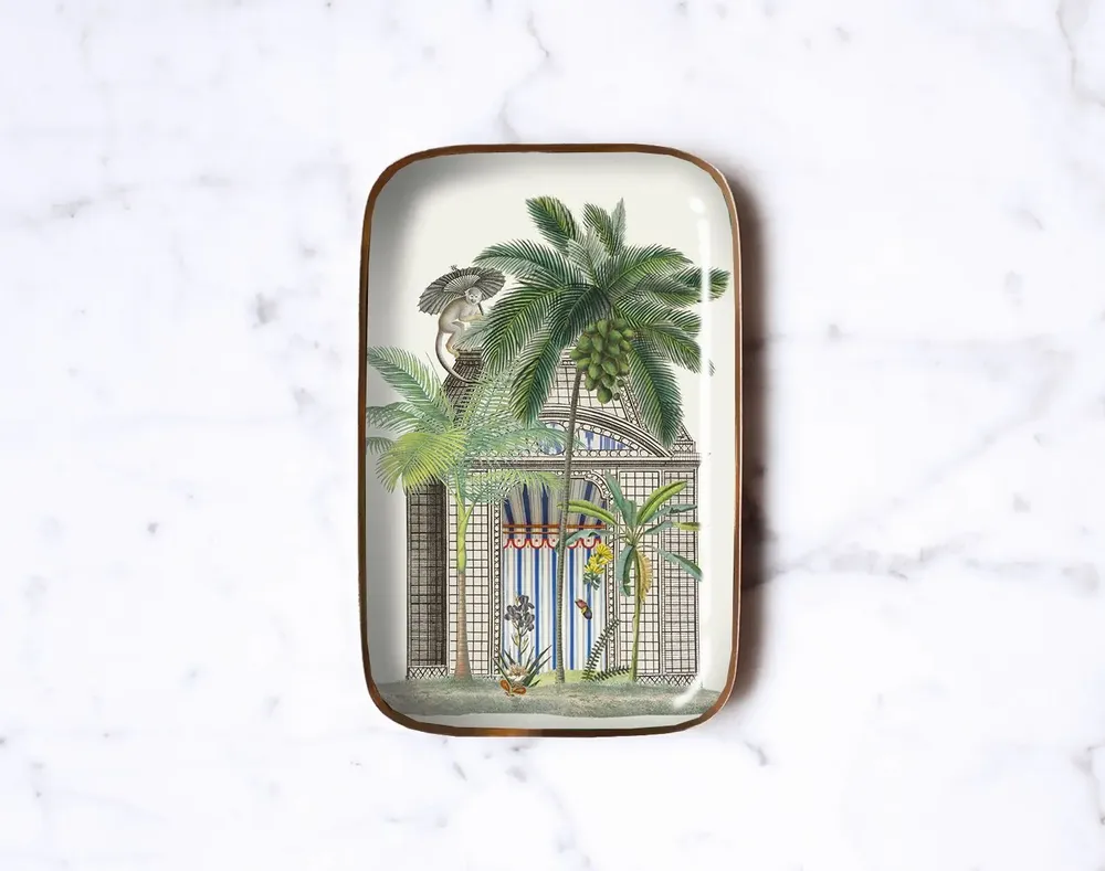 Trays - Botanica enamel tray - PARADISIO IMAGINARIUM