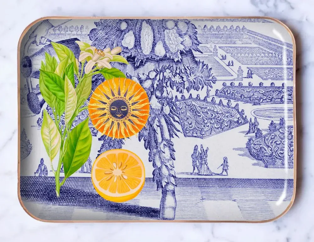 Plateaux - Plateau émaillé demi-format "Versailles" - PARADISIO IMAGINARIUM