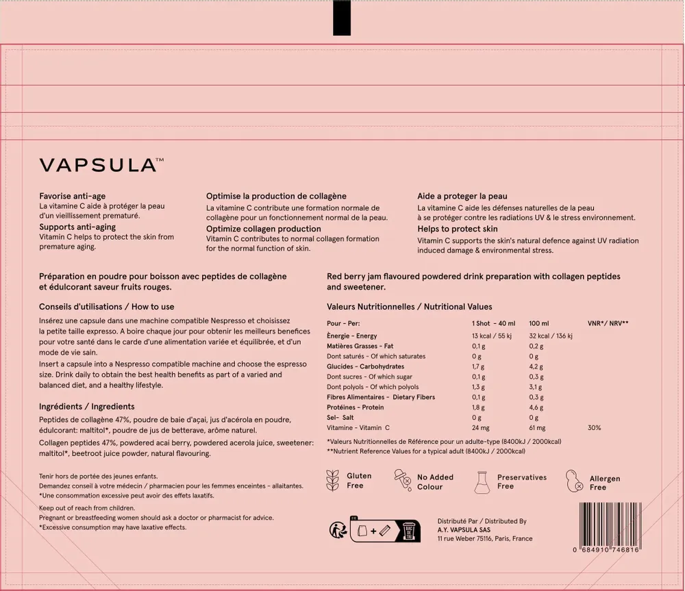 Chambres d'hôtels - GLOW - Capsules vitamines Nespresso compatibles - VAPSULA