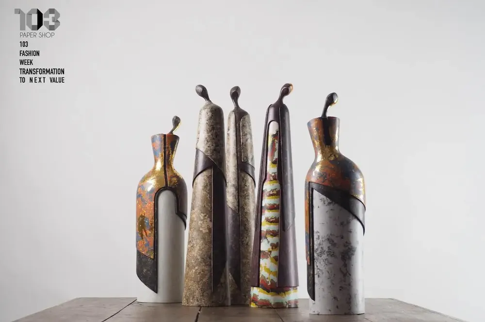 Decorative objects - Upcycled Paper Tranformation to Vase & Sculpture - 103PAPER SHOP