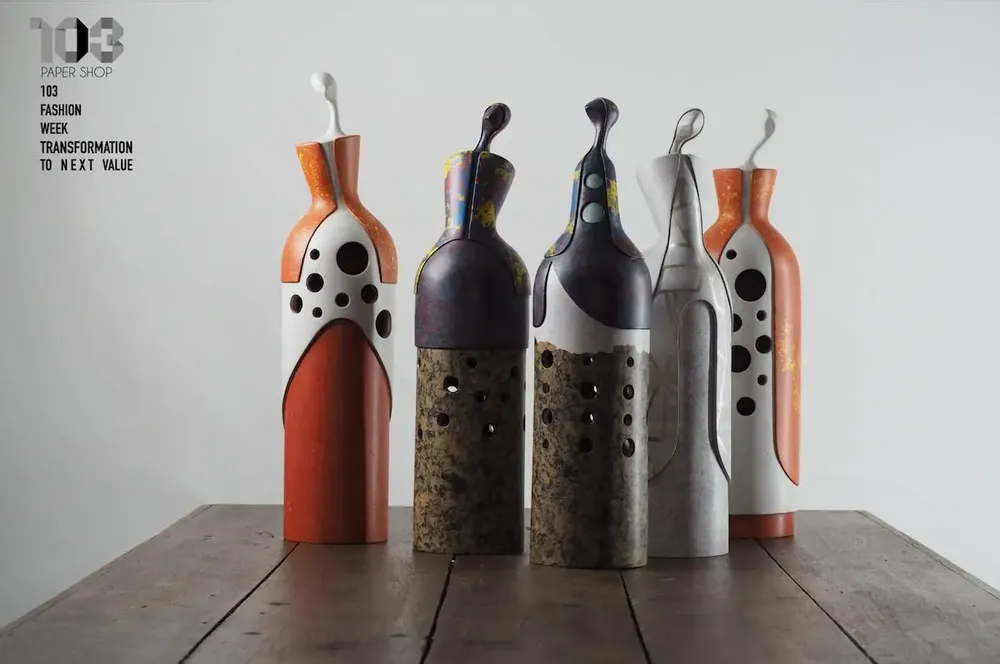 Decorative objects - Upcycled Paper Tranformation to Vase & Sculpture - 103PAPER SHOP