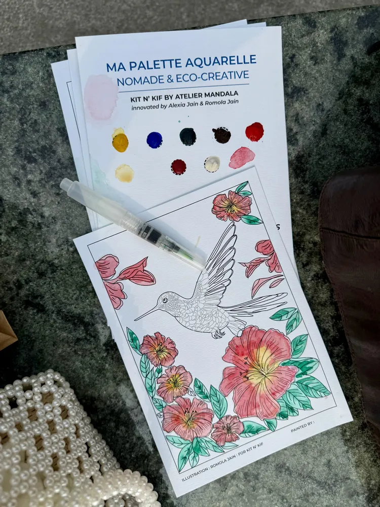 Gifts - Nomad Watercolor Kit - Spring inflight (all included) | Kit n'Kif ® - ATELIER MANDALA