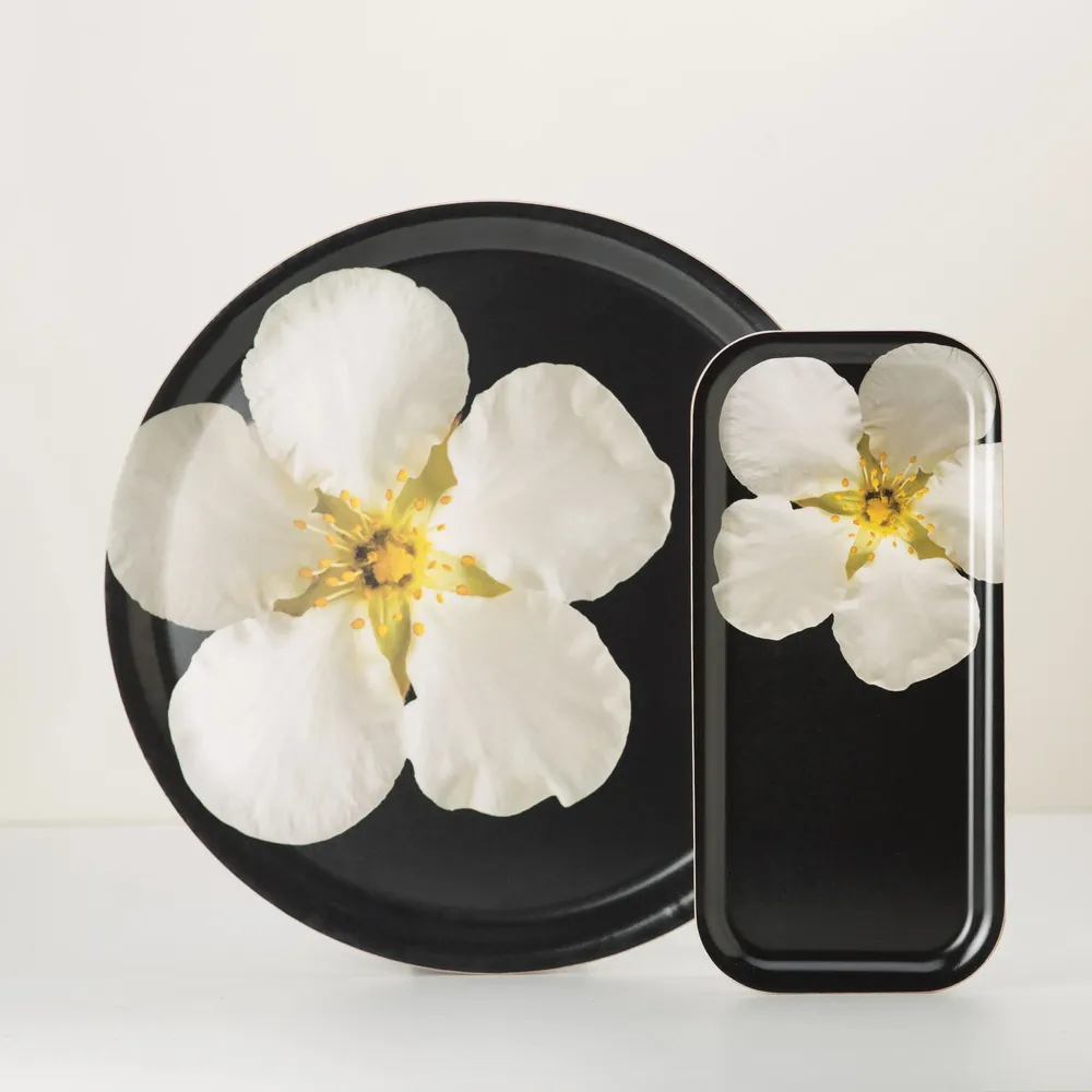 Trays - Round wooden serving tray - Burnet rose 38 cm - MONBOPLATO