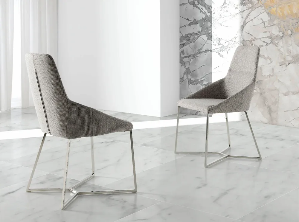 Chaises - Chaise de table à manger rembourrée en tissu - ANGEL CERDÁ