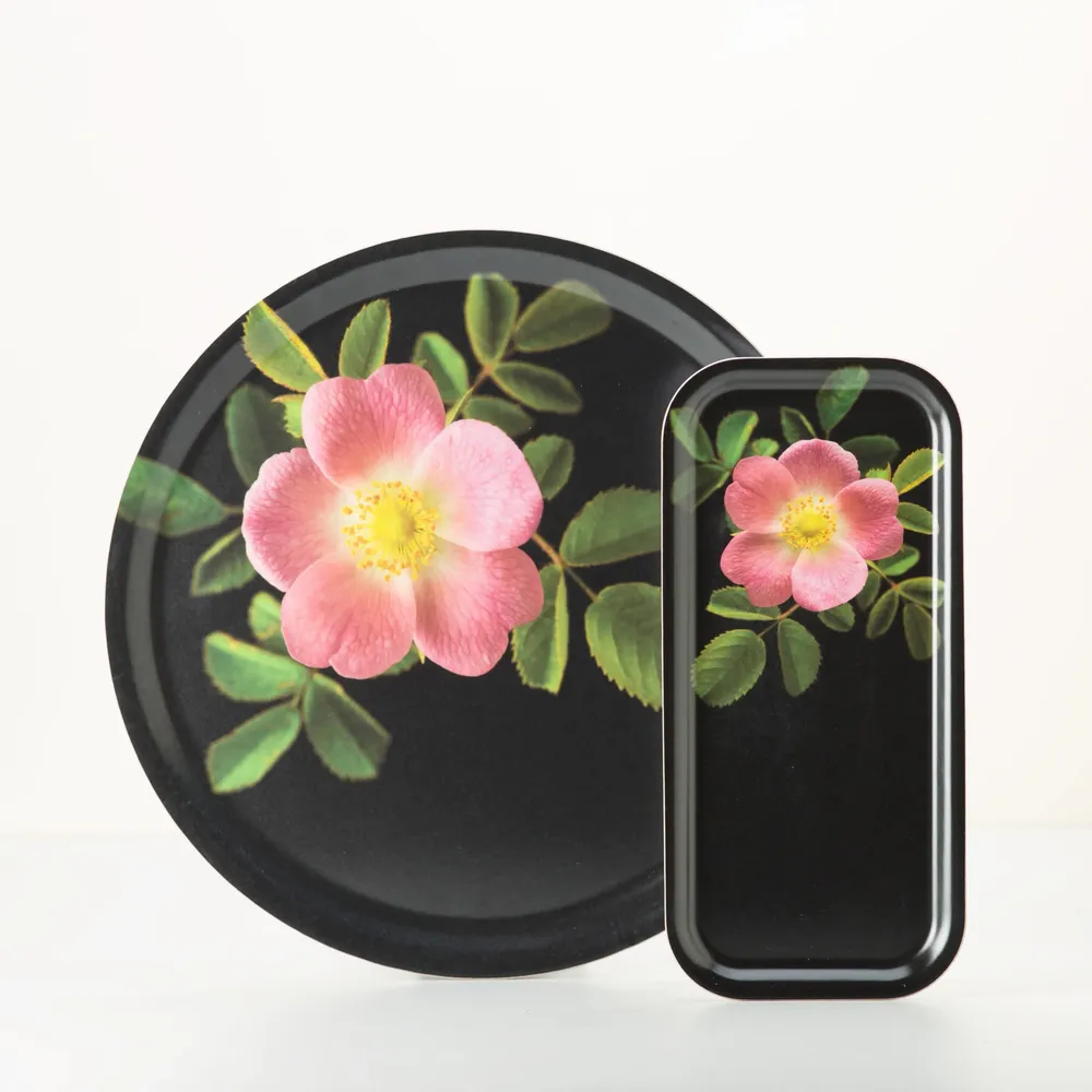 Trays - Rectangular wooden serving tray - Wild rose 32x15 cm - MONBOPLATO