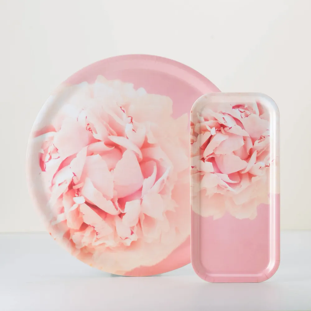 Trays - Rectangular wooden serving tray - Peony 32x15 cm - MONBOPLATO