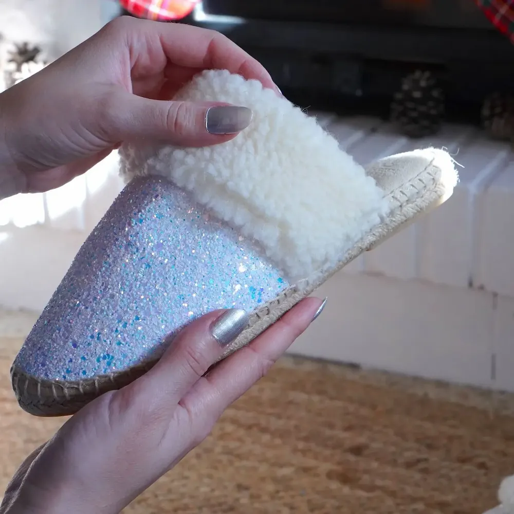Loungewear - Women’s Glitter Slippers – Wool Lining & Jute Sole, Handmade in Spain - ATELIER COSTÀ
