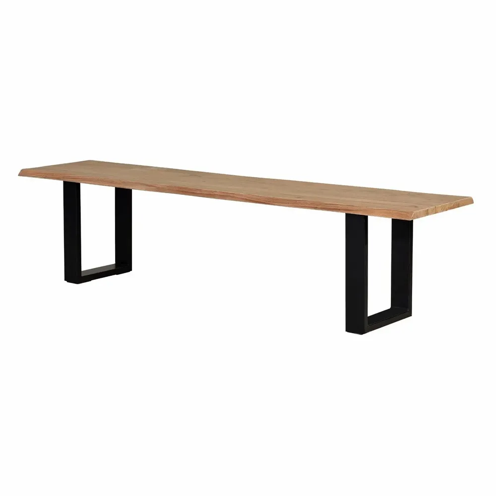 Bancs - Banc en bois d'acacia et métal coloris naturel et noir - GINER Y COLOMER