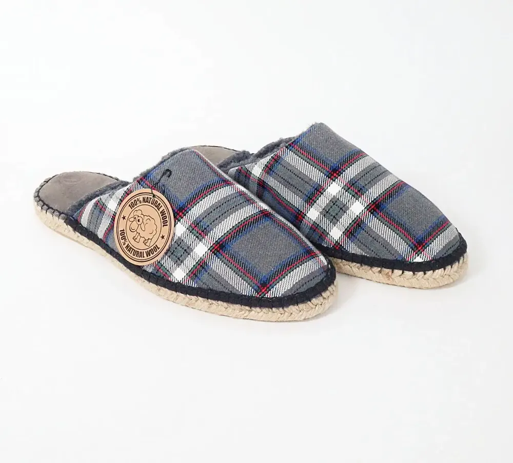 Homewear - Men’s Wool Slippers – Tartan Design, Handmade in Spain - ATELIER COSTÀ