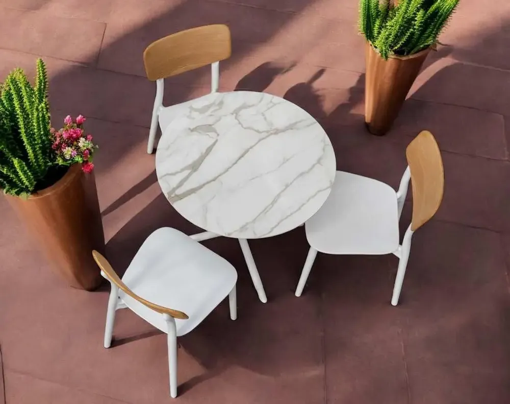 Chaises de jardin - Dossier LULU' en polypropylène et frêne massif/lot de 2 pièces - I.T.F. DESIGN SRL