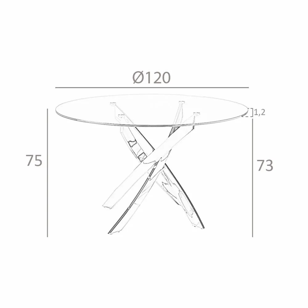 Dining Tables - Round tempered glass and white steel dining table - ANGEL CERDÁ