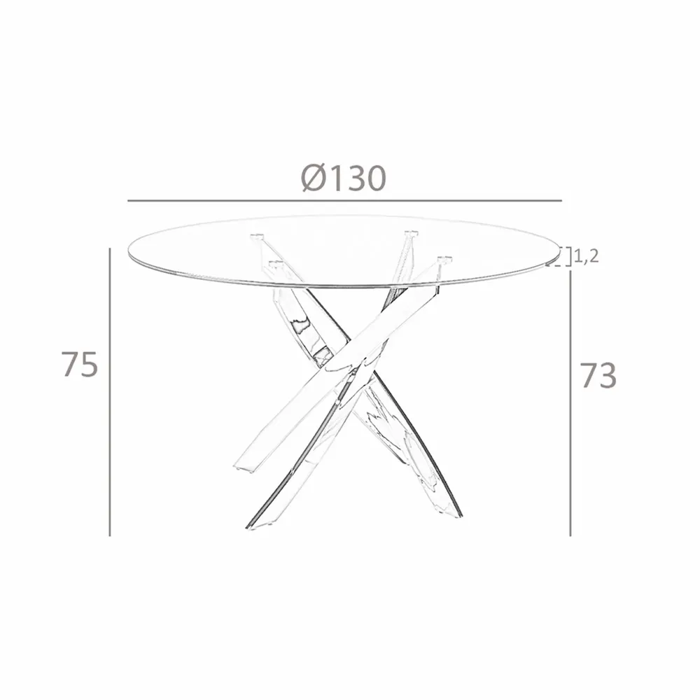 Dining Tables - Round tempered glass and white steel dining table - ANGEL CERDÁ