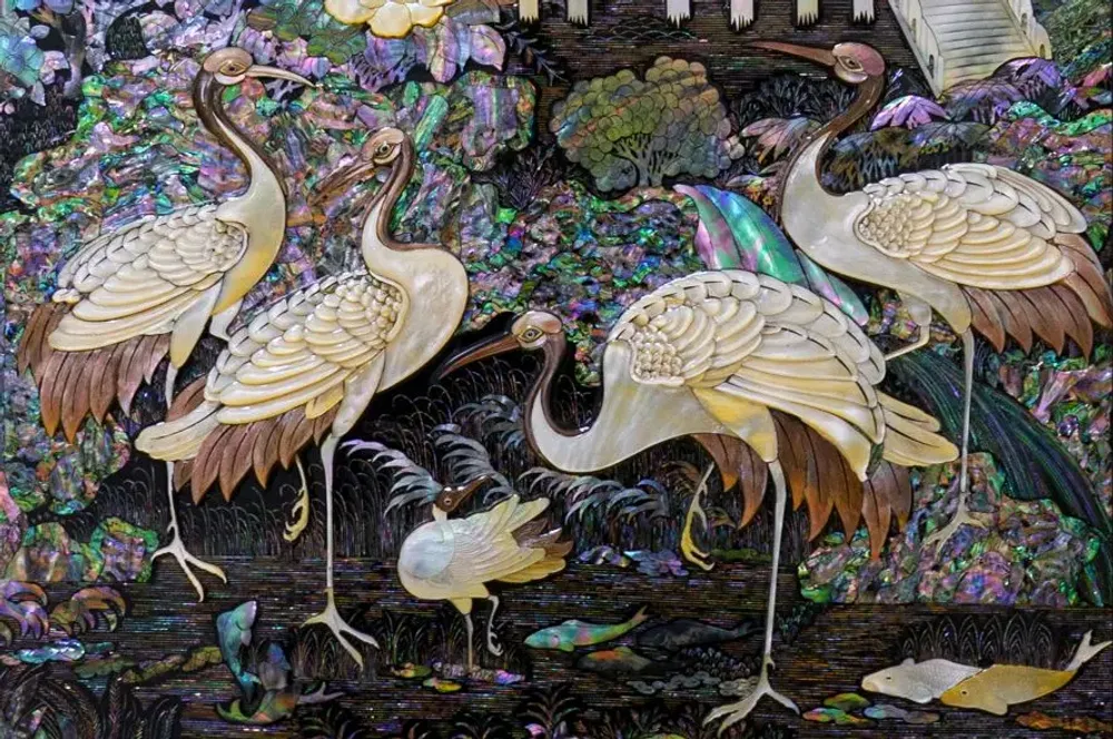 Walk-in closets - One-of-a-Kind Korean Mother-of-Pearl Folding Screen - FEBRUARY MOUNTAIN