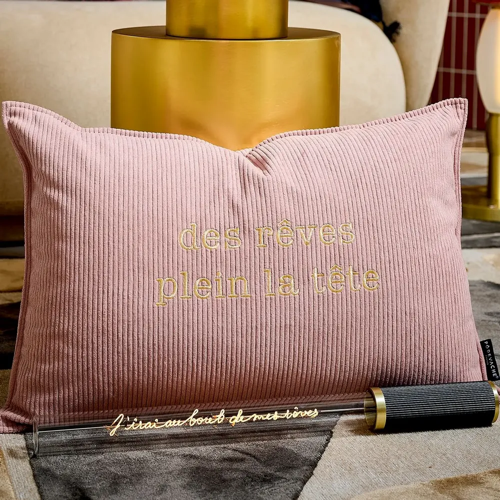 Fabric cushions - Embroidery Pillow and Plaid - PODEVACHE