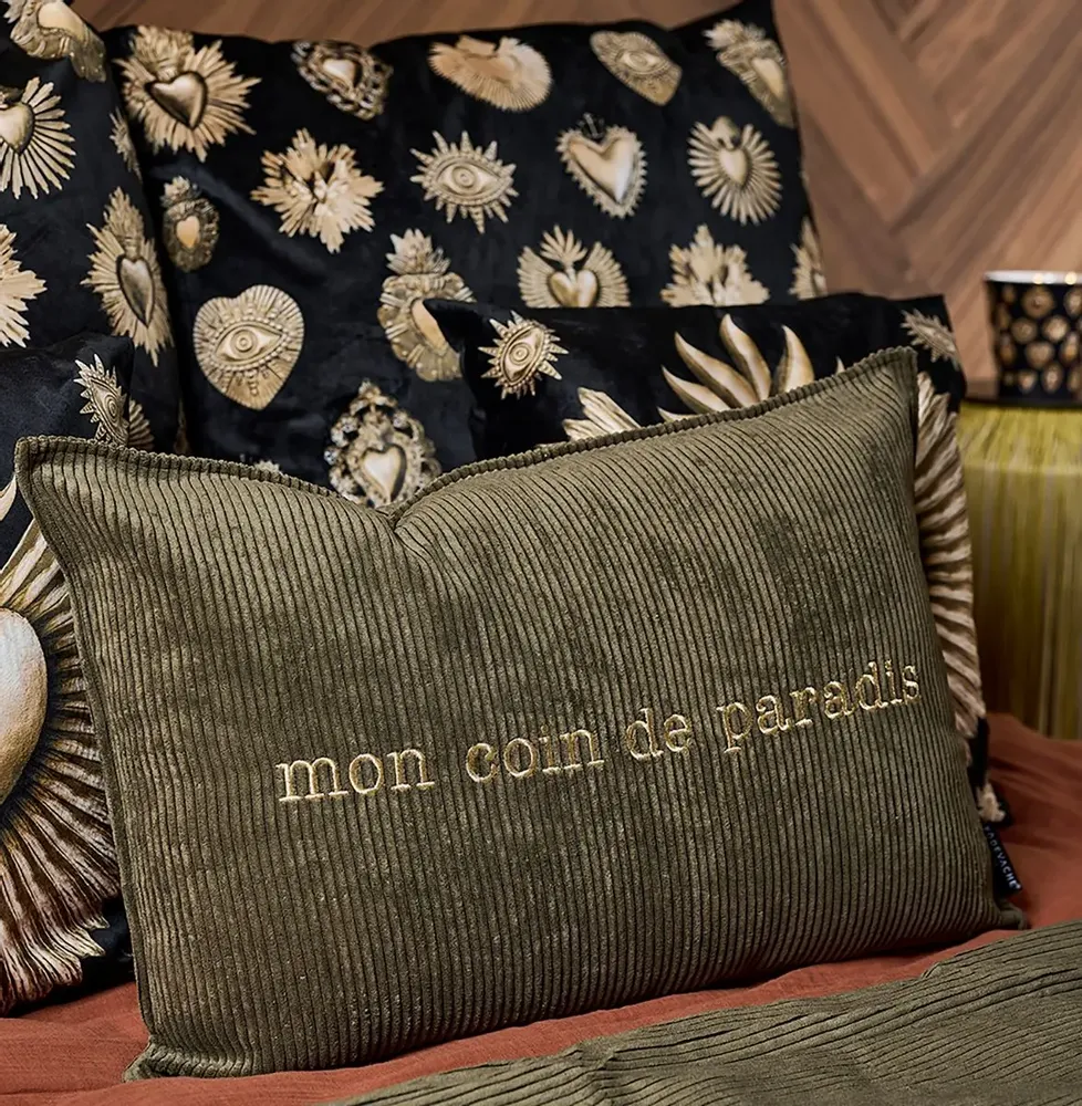 Fabric cushions - Embroidery Pillow and Plaid - PODEVACHE