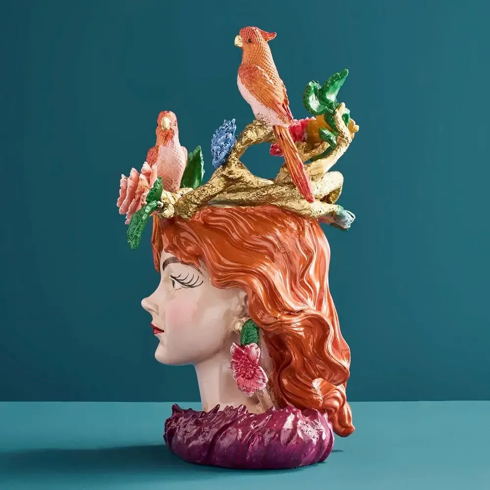 Vases - Vase Femme avec perroquets - WERNER VOSS