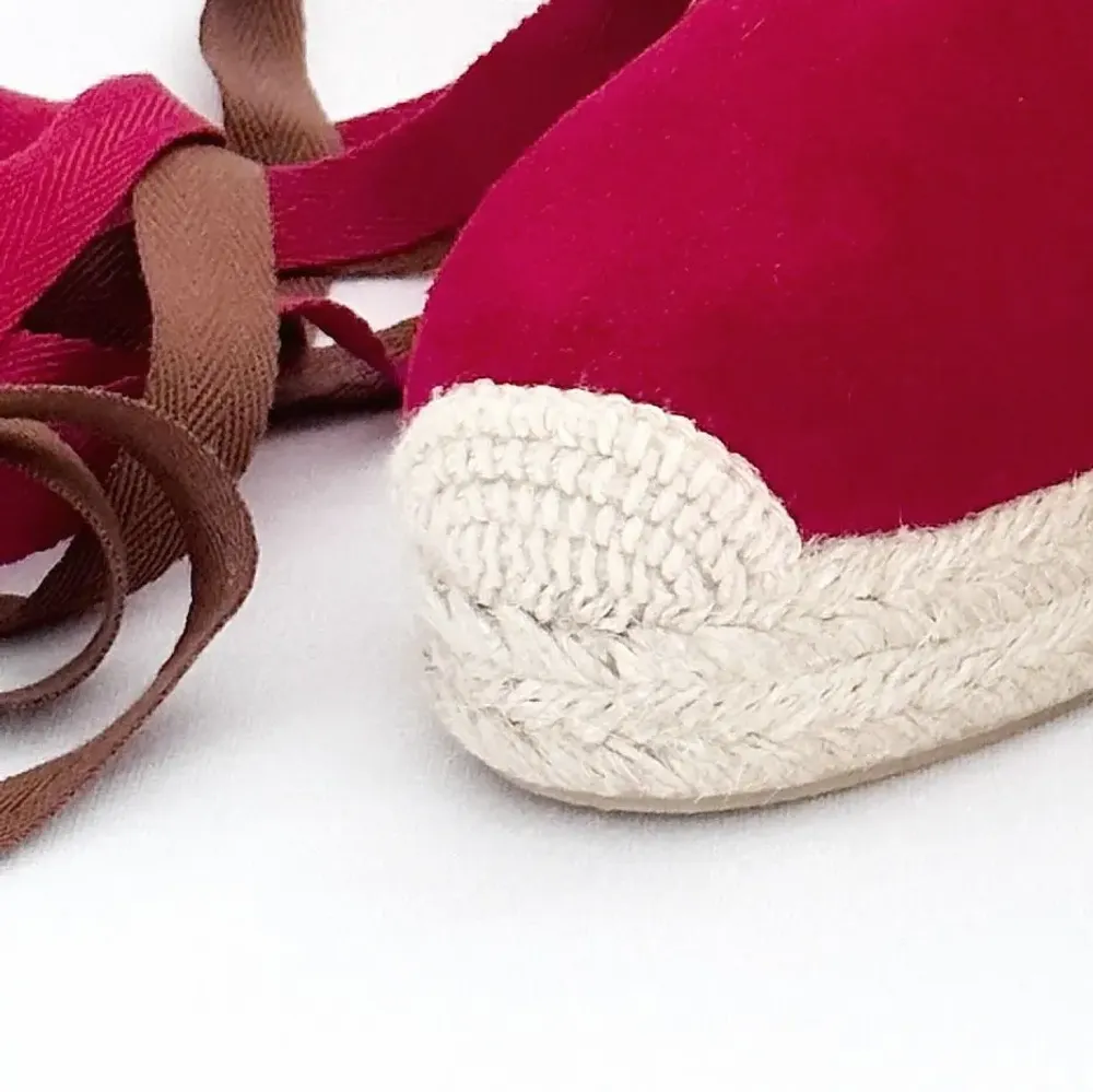 Shoes - Custom Red Suede Wedge Espadrilles – LYDIA Model - ATELIER COSTÀ