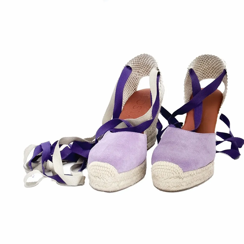Shoes - Handmade Lilac Suede Wedge Espadrilles – Customisable - ATELIER COSTÀ