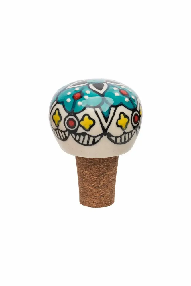 Everyday plates - Ceramic and cork bottle stopper FLORAL - TRANQUILLO