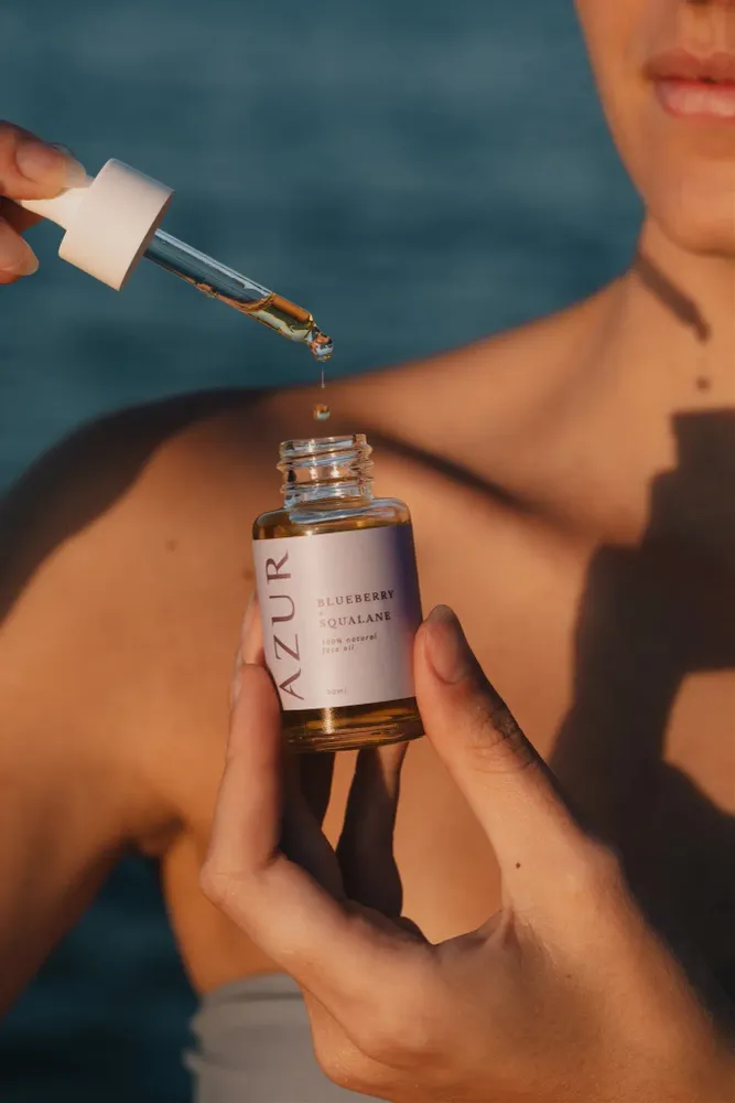 Savons - HUILE POUR LE VISAGE | myrtille + squalane - AZUR NATURAL BODY CARE
