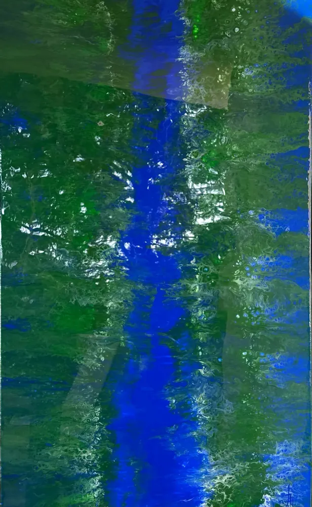 Tableaux - "JungleMirror" – toile acrylique/resin grand format (146 x 89 cm) - TURIK&ART (KSENIIA TURIK)