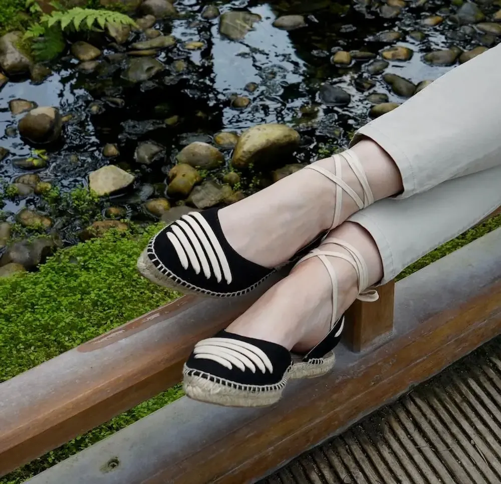 Shoes - Women's flat espadrilles in jute and cotton handmade in Spain - ATELIER COSTÀ
