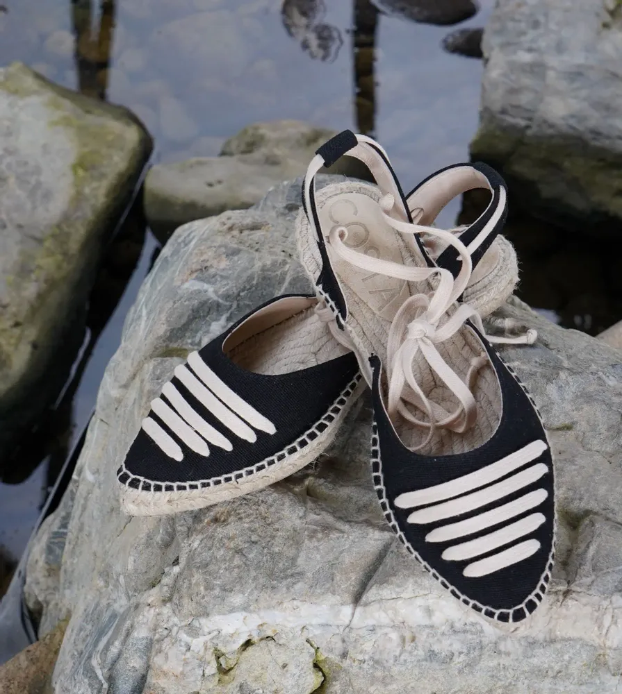Shoes - Women's flat espadrilles in jute and cotton handmade in Spain - ATELIER COSTÀ