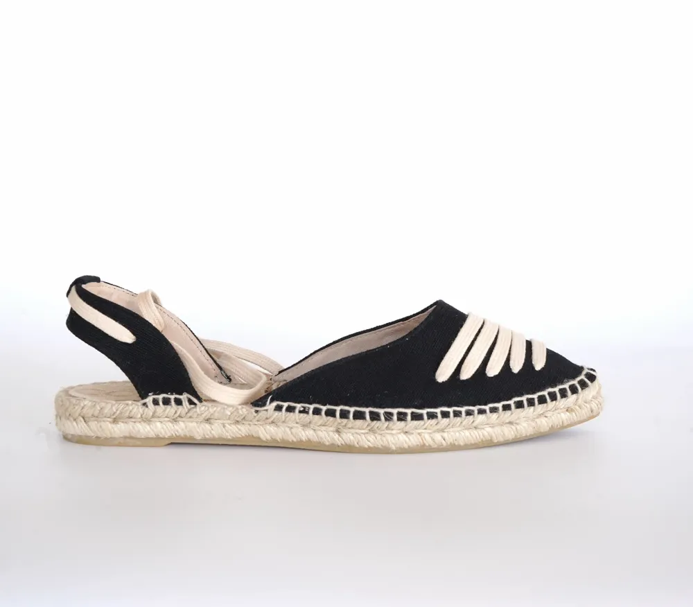 Shoes - Women's flat espadrilles in jute and cotton handmade in Spain - ATELIER COSTÀ