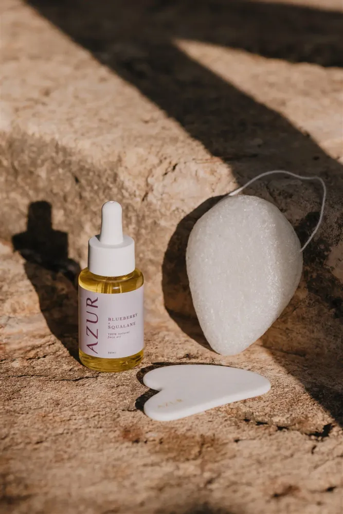 Beauty products - Konjac facial sponge | Sustainable + Natural beauty tool - AZUR NATURAL BODY CARE
