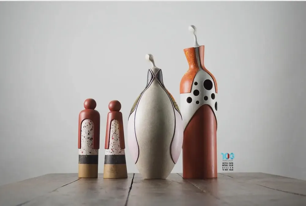 Objets de décoration - OUR DESIGN RESTORES LIFE TO RECYCLE PAPER AND OTHER NATURAL MATERIALS. - 103PAPER SHOP
