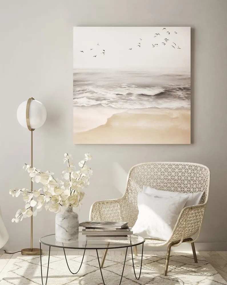 Office design and planning - « Sea vibes » Series of handmade textured abstract paintings - MATISS ART STUDIO