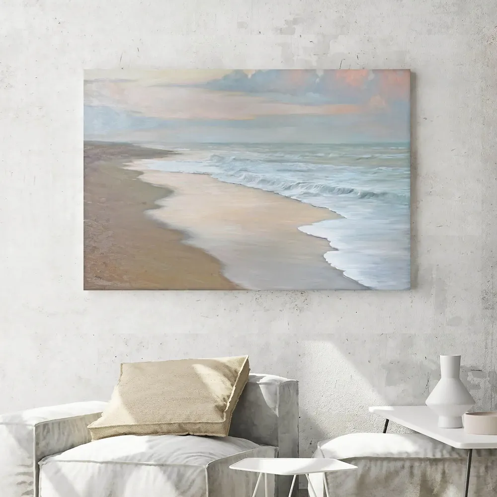Office design and planning - « Sea vibes » Series of handmade textured abstract paintings - MATISS ART STUDIO