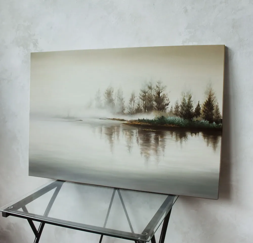 Office design and planning - « Sea vibes » Series of handmade textured abstract paintings - MATISS ART STUDIO