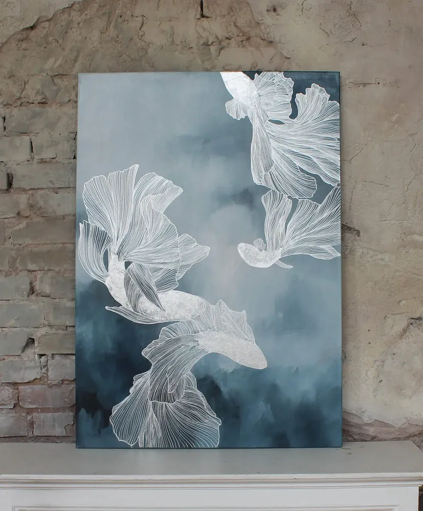 Office design and planning - « Carps » Series of handmade textured abstract paintings - MATISS ART STUDIO