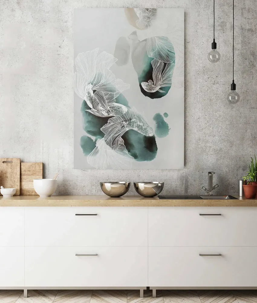 Office design and planning - « Carps » Series of handmade textured abstract paintings - MATISS ART STUDIO