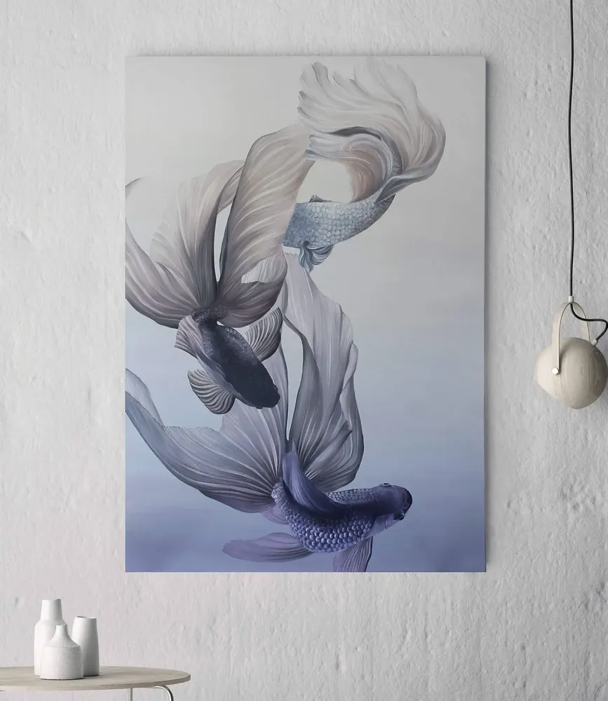 Office design and planning - « Carps » Series of handmade textured abstract paintings - MATISS ART STUDIO
