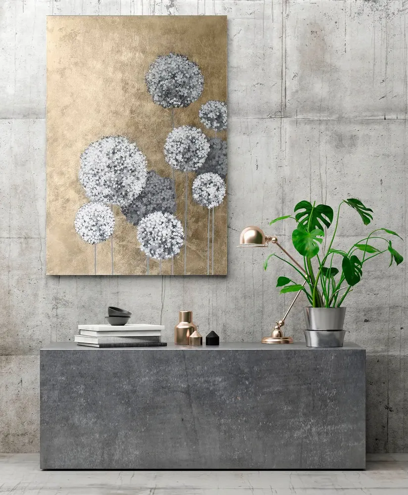 Office design and planning - « Flower Balls» Series of handmade textured abstract paintings - MATISS ART STUDIO